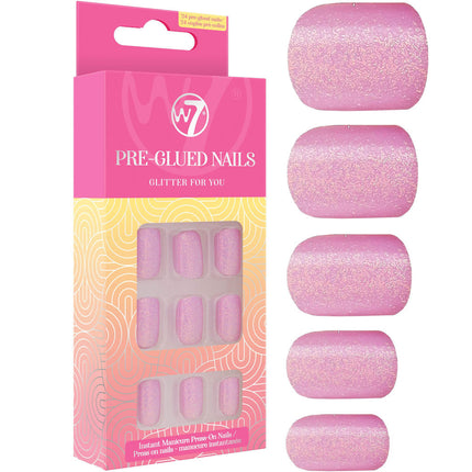 W7 Cosmetics Glamorous Pre Glued False Nails - Glitter For You