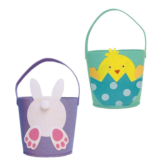 Easter Large Felt Bucket - Assorted