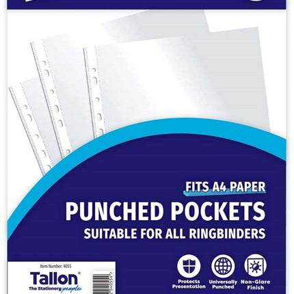 80 Clear Plastic Punched Pockets