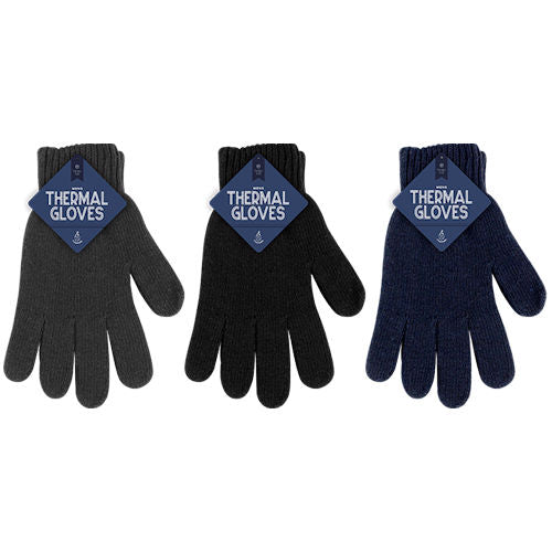 Men's Thermal Gloves - Warm Comfortable Winter Wear Assorted Colours