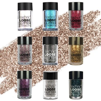 Technic 9 Colour Loose Glitter Shaker Set