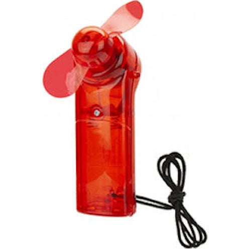 Hand Fan With Neck Cord - Red