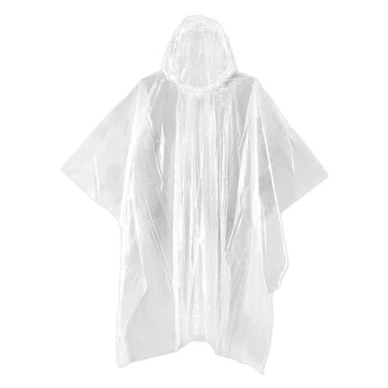 Clear Plastic Rain Poncho - Single