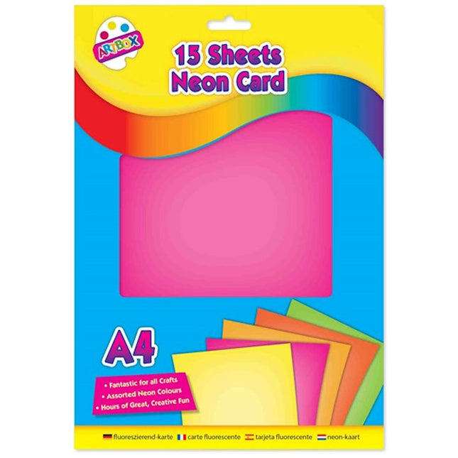 15 Neon A4 Card Sheets