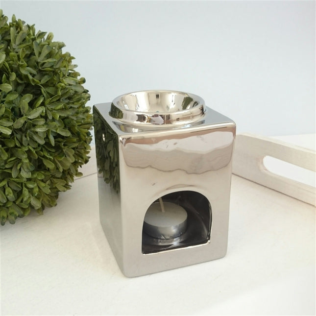 Chrome Stackable Square Wax Burner Melter