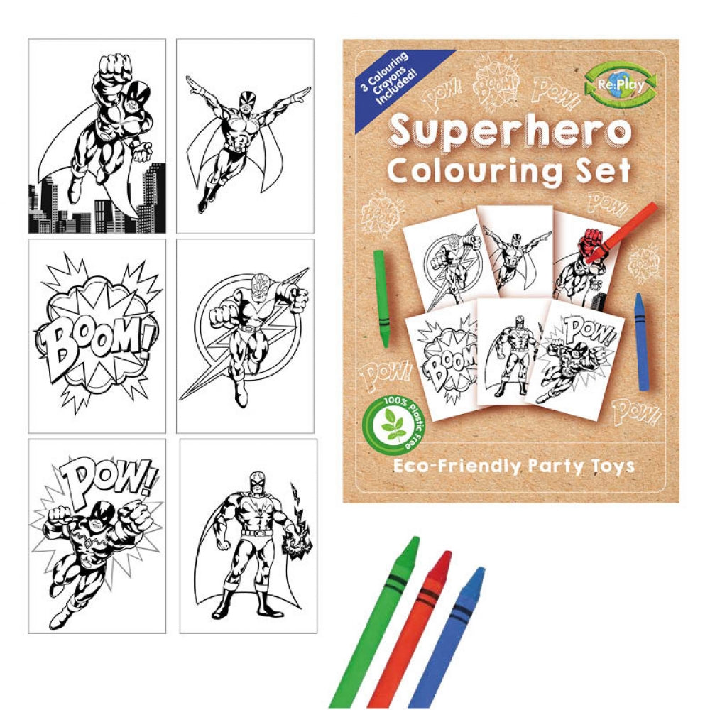Super Hero A6 Colouring Set (Single)