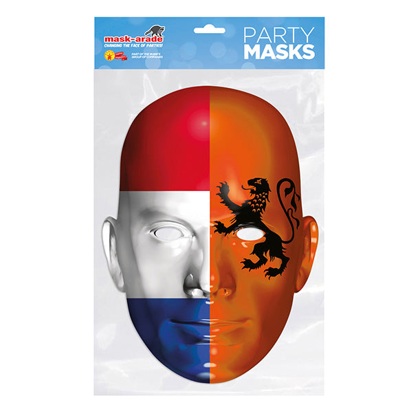 Holland Flag Party Mask – Full Face Cardboard Mask Eye Cut-Outs Parties