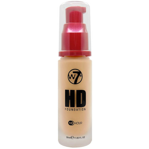 W7 Cosmetics HD Foundation Honey - Liquid Pump Face Buildable Smooth Application