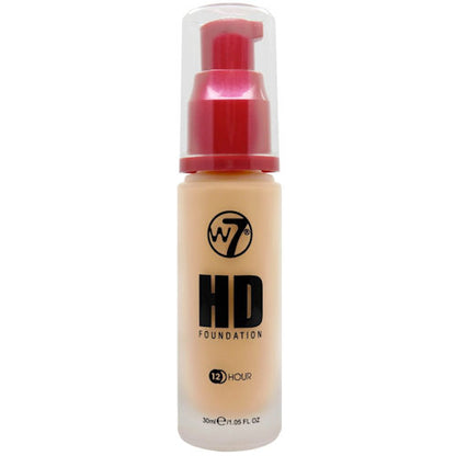 W7 Cosmetics HD Foundation Honey - Liquid Pump Face Buildable Smooth Application