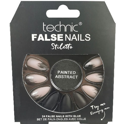 Technic Cosmetics False Nails - Stiletto Painted Abstract