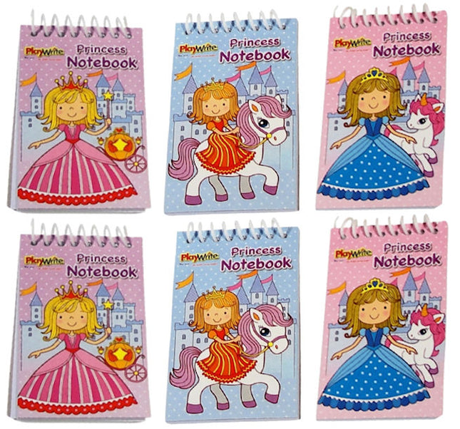 Mini Princess Spiral Notebooks - 6 Pack