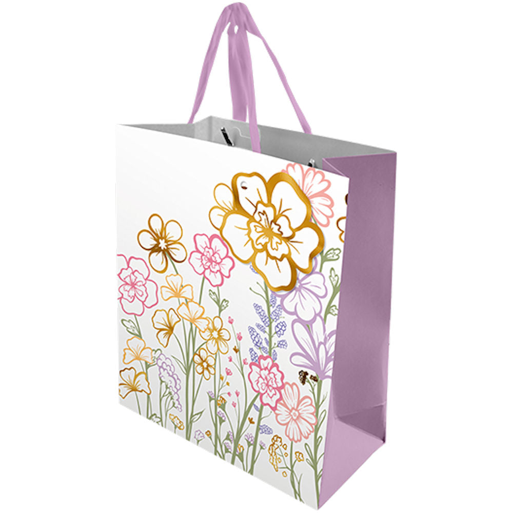 Ladies Medium Luxury Gift Bag - Flowers Design