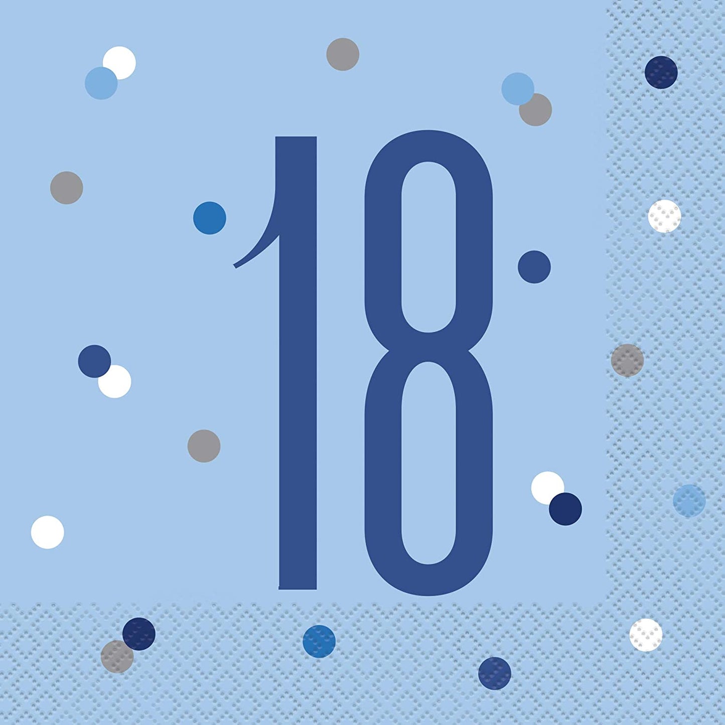 16 Blue 18th Birthday Glitz Lunch Napkins