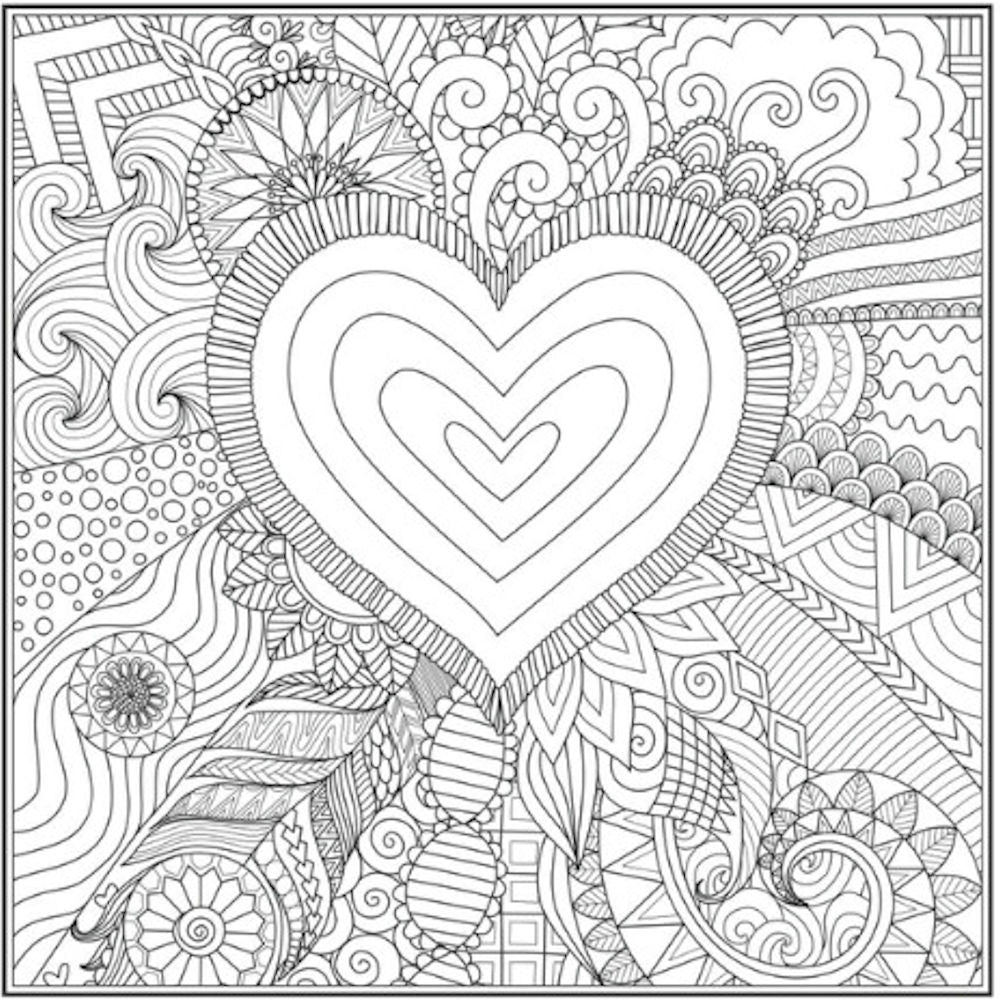 Peace Love Advanced Colouring Book - Single Assorted Intricate Designs High Quality Relaxation