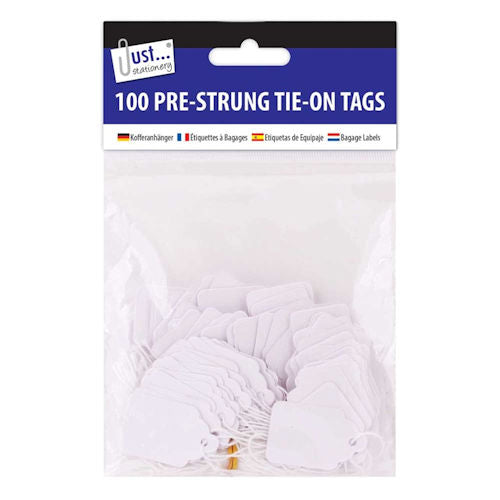Pre Strung White Tags - 100 Pack