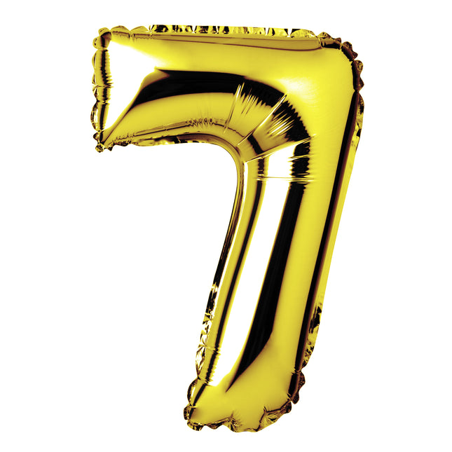 Large Gold Foil "Number 7" Balloon – 34 Inch