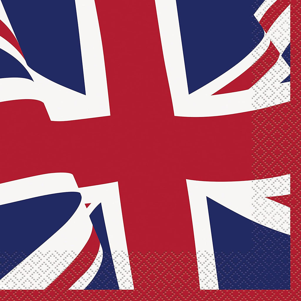 16 Union Jack Luncheon Napkins