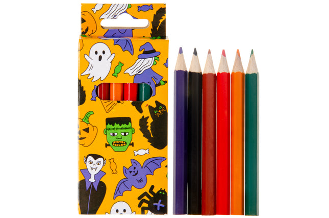 Halloween Halfsize Colouring Pencils - 6 Pack