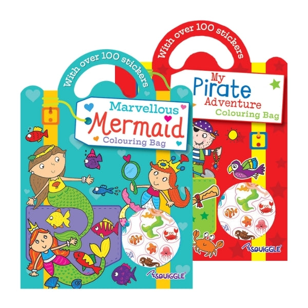 Mermaid/Pirate Colouring & Sticker Bag Book