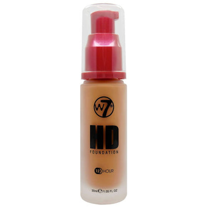 W7 Cosmetics HD Foundation Suede - Liquid Pump Face Buildable Smooth Application