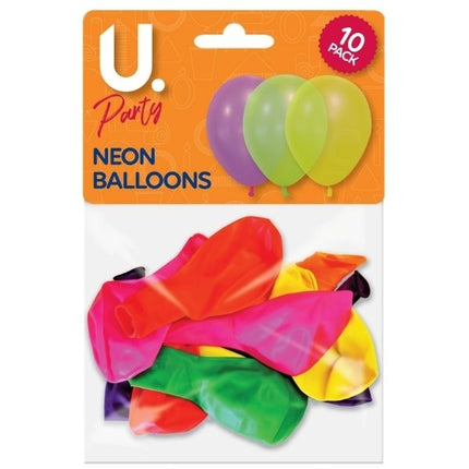 10 Neon Latex Balloons
