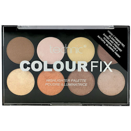 Technic Cosmetics Colour Fix Powdered 8 Colour Highlighter Palette