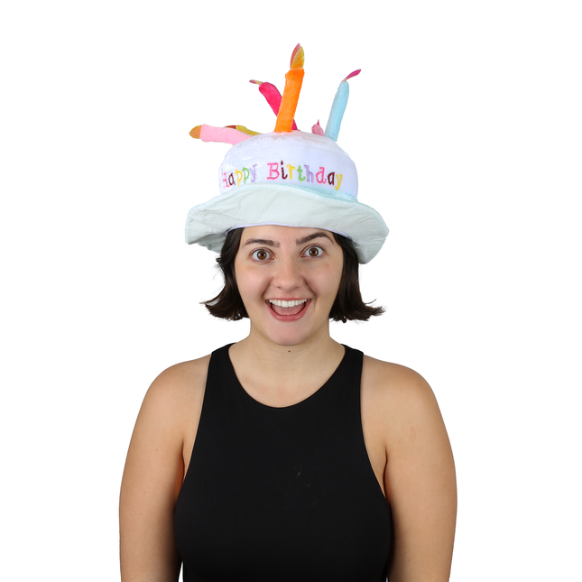 Adult Light Up Happy Birthday Hat - Blue