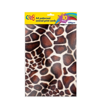 10 Animal Print A4 Card Sheets
