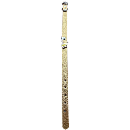 Glitter Dog Collar With Crown - Gold