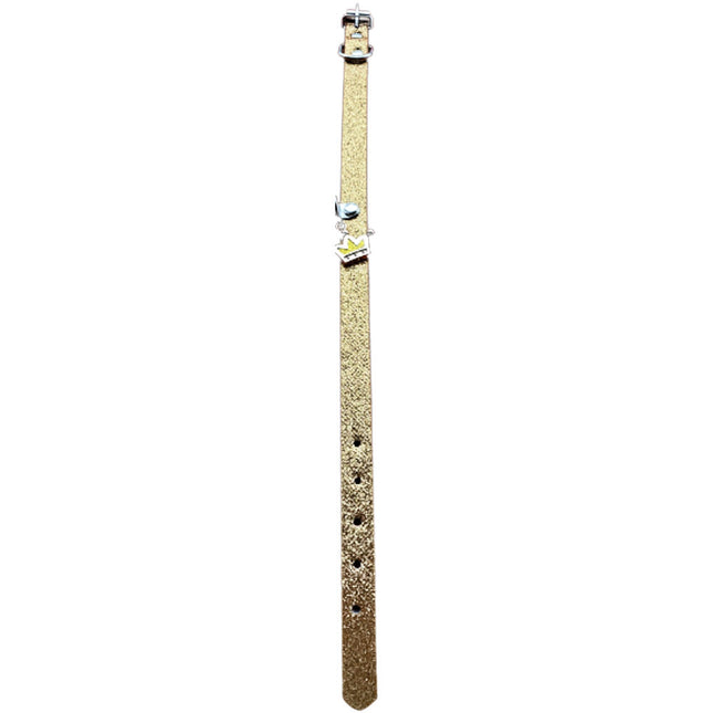 Glitter Dog Collar With Crown - Gold