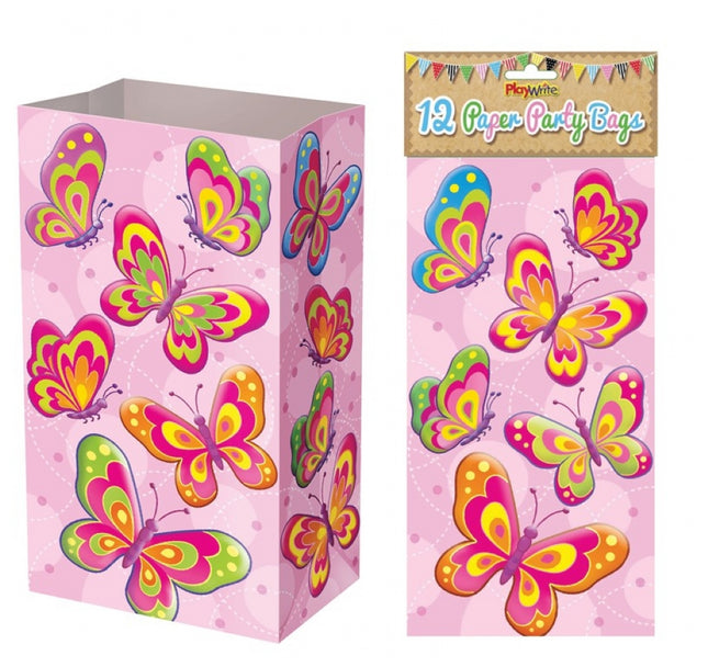 Butterfly Paper Bags - 12 Pack