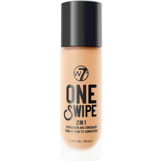 W7 Cosmetics One Swipe 2 In1 Foundation & Concealer Early Tan - Medium Coverage Natural Finish Long Lasting