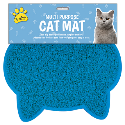 Blue Non-Slip Easy-Clean Multi-Purpose Cat Mat - 31cm x 39cm