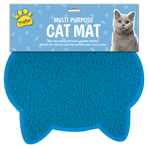 Blue Non Slip Easy Clean Multi Purpose Cat Mat - 31cm x 39cm