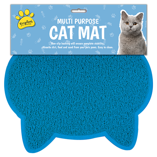 Blue Non-Slip Easy-Clean Multi-Purpose Cat Mat - 31cm x 39cm