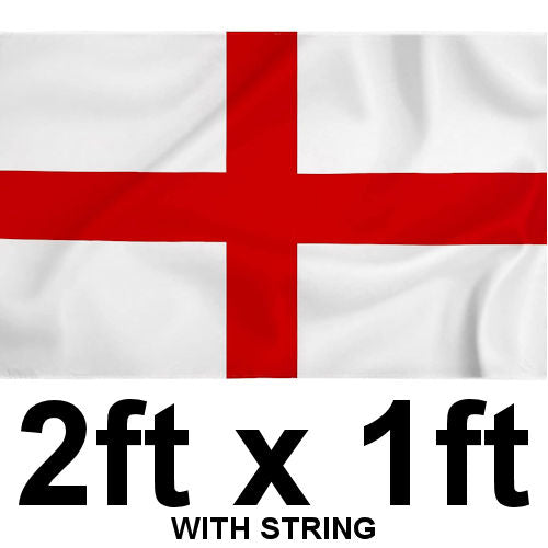 Medium St George Rayon Flag With String - 76cm x 50cm English National Flag Football