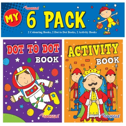 Mini Colouring Activity Books Boys - 6 Pack