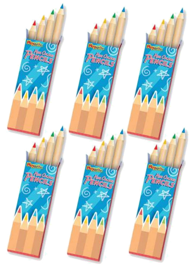Half Size 4 Colour Pencils - 6 Pack