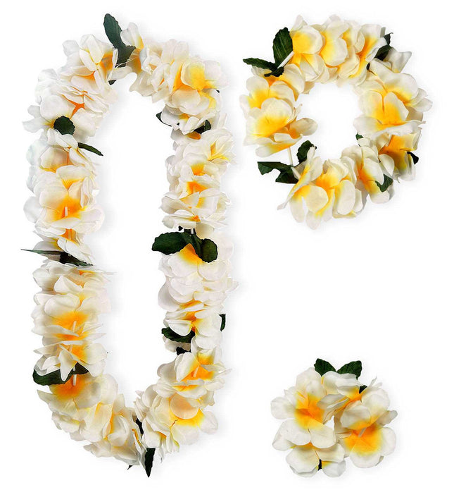 Deluxe Hawaiian Lei, Crown & Bracelet Set