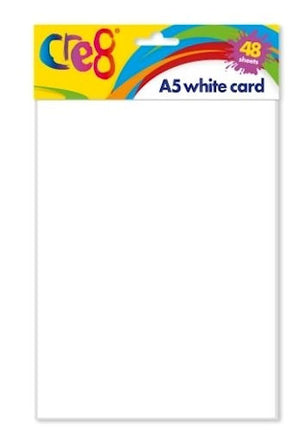 48 White A5 Card Sheets