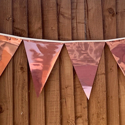 Metallic Rose Gold 10m Triangle Flag Bunting