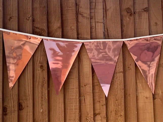 Metallic Rose Gold 10m Triangle Flag Bunting
