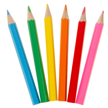 Happy Face Halfsize Colouring Pencils - 6 Pack