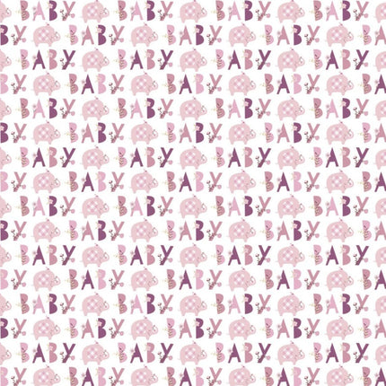 Pink Elephant Gift Wrap Roll - 30" x 5ft