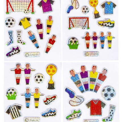 Football Metallic Shiny Sticker Sheet - Single