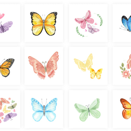 Butterfly Temporary Tattoos - 12 Pack