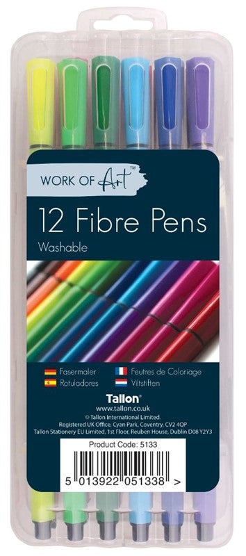 12 Washable Fibre Pens