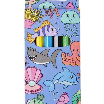 Sea Animal Halfsize Colouring Pencils - 6 Pack
