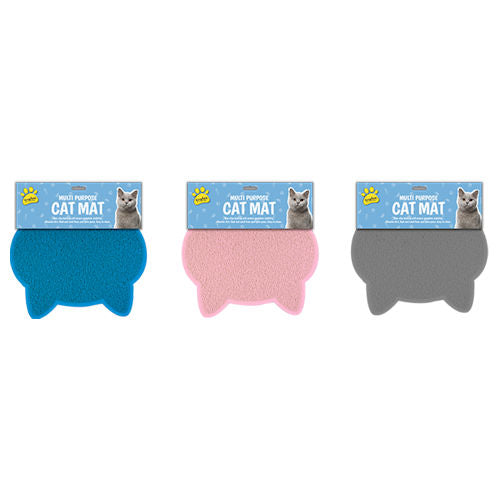 Blue Non-Slip Easy-Clean Multi-Purpose Cat Mat - 31cm x 39cm