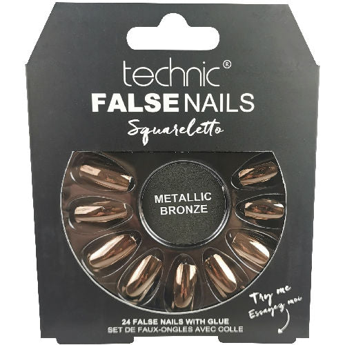 Technic Cosmetics False Nails - Stiletto Metallic Bronze